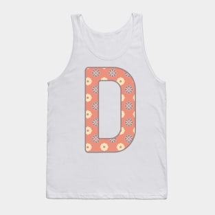 MONOGRAM LETTER D PINK FLORAL TYPOGRAPHY DESIGN Tank Top